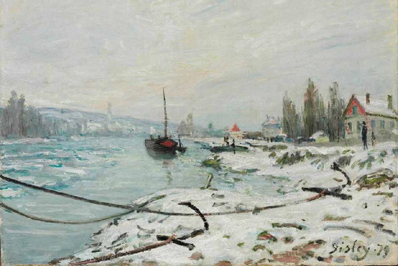 Alfred Sisley Effect of Snow at Saint Cloud France oil painting art